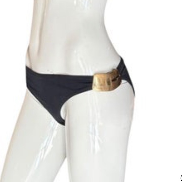 S/S 1998 Gucci by Tom Ford Black 'G' Accent Bikini bonus Gold G buckle bottom - Picture 6 of 6